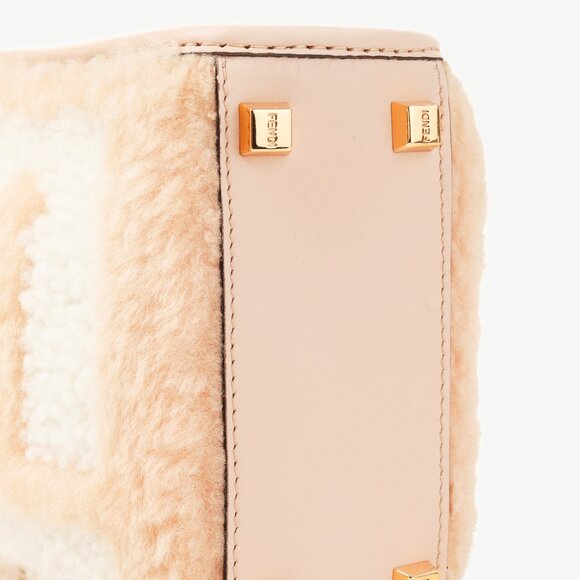 Fendi Mini Sunshine Shopper Tan Sheepskin Logo Mini-Bag - Picture 5 of 12